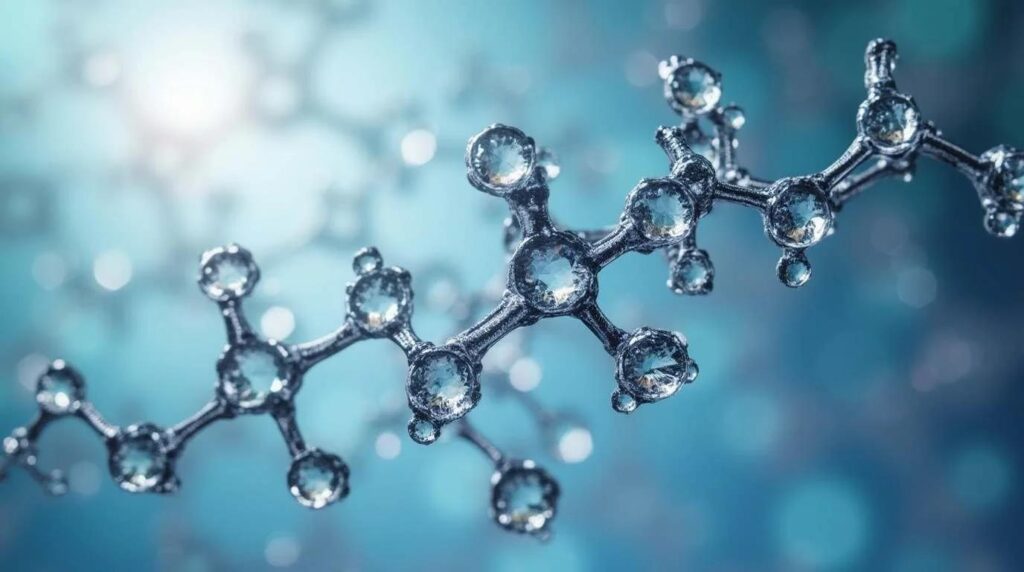 Illustration showing the molecular structure of a peptide made from amino acids.