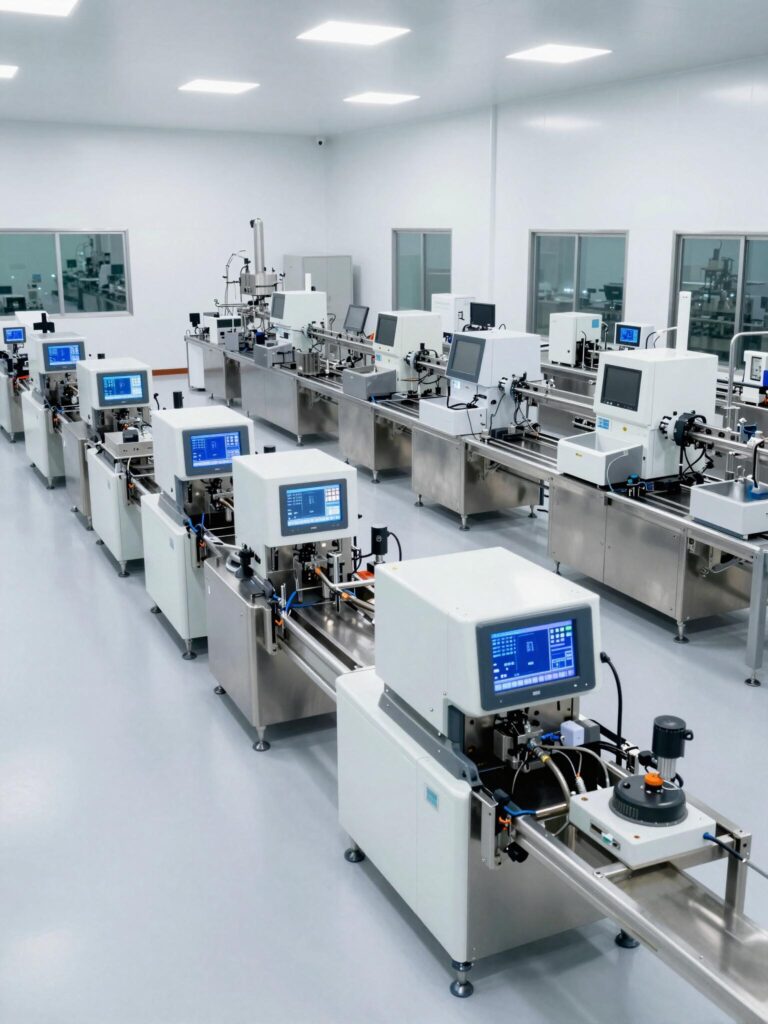 Sterile pharmaceutical laboratory manufacturing high-quality research peptides.